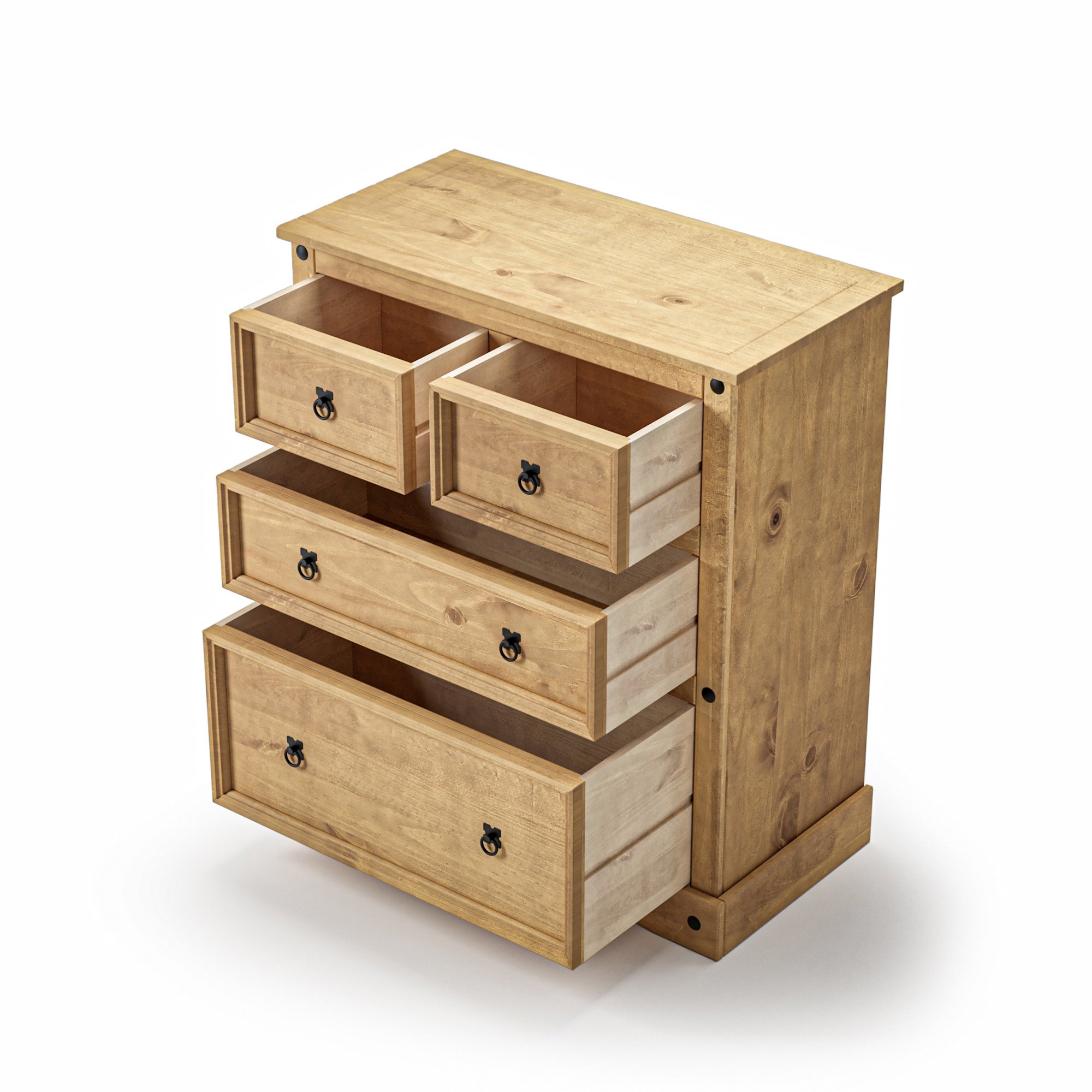 Cômoda 2 + 2 Gavetas em Madeira de Pinus - Cera Classic