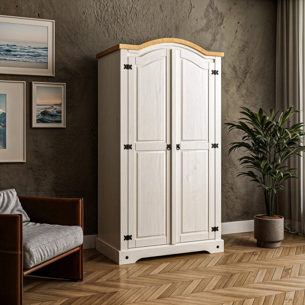 05 guarda roupa curvo 2 portas em madeira de pinus