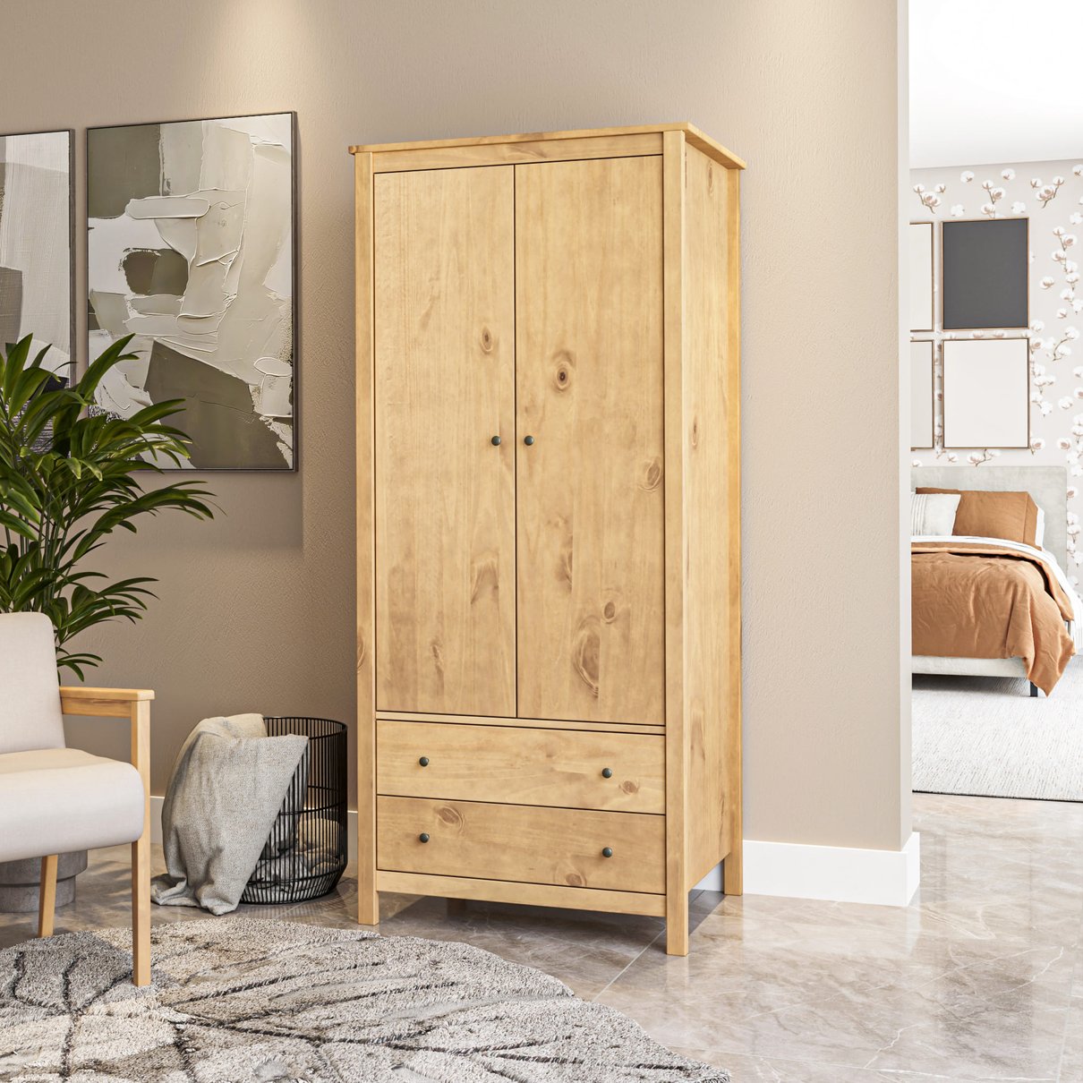 05 guarda roupa madri 2 portas 2 gavetas